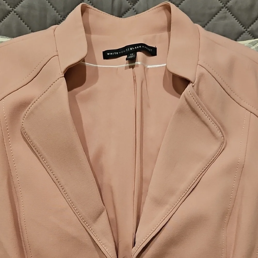 White House Black Market Pink Blazer with Notched Lapel and Peplum Fit - Picture 9 of 16